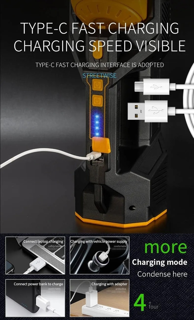 Projecteur LED Rechargeable W5209 1700 Lumens