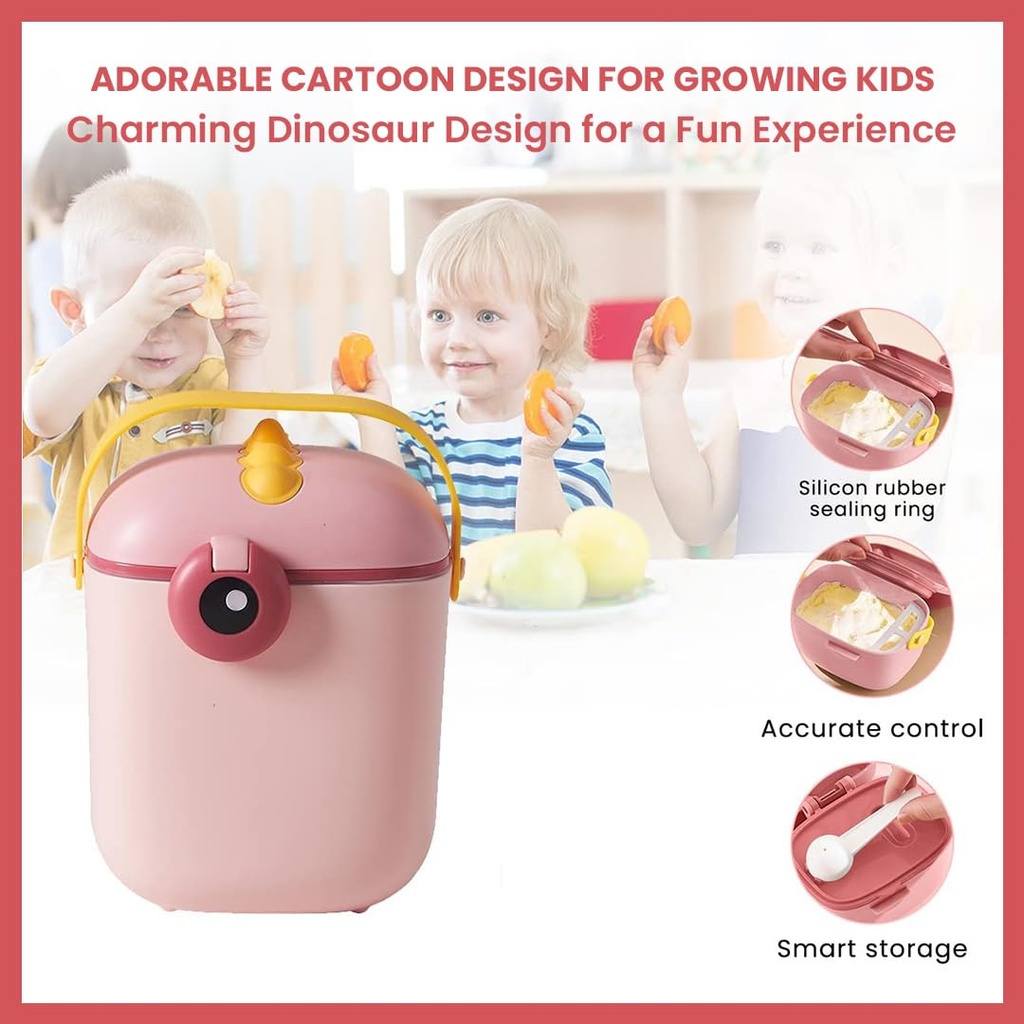 Boîte Alimentaire  Sans BPA – Motif Dinosaure Rose