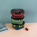 Boîte à Gouter carré Lunch Box Avec 3 Compartiments et Cuillère et fourchette En Plastique Alimentaire Sans BPA 1000ml 