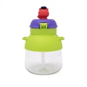 Gourde Enfant Maternelle avec Paille et Bouchon Rabattable – 670 ml – Vert & Violet