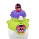 Gourde Enfant Maternelle avec Paille et Bouchon Rabattable – 670 ml – Vert & Violet