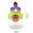 Gourde Enfant Maternelle avec Paille et Bouchon Rabattable – 670 ml – Vert & Violet
