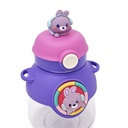 Gourde Enfant Maternelle avec Paille et Bouchon Rabattable – 670 ml – Violet & Rose