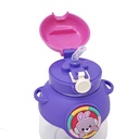Gourde Enfant Maternelle avec Paille et Bouchon Rabattable – 670 ml – Violet & Rose