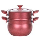 Hascevher Batterie de cuisine Granite 17 pièces-Rouge