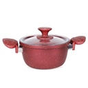Hascevher Batterie de cuisine Granite 17 pièces-Rouge