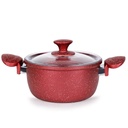 Hascevher Batterie de cuisine Granite 17 pièces-Rouge