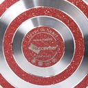 Hascevher Batterie de cuisine Granite 17 pièces-Rouge