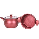 Hascevher Batterie de cuisine Granite 17 pièces-Rouge
