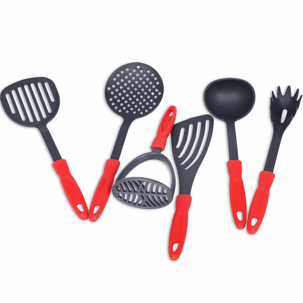 Hascevher Batterie de cuisine Granite 17 pièces-Rouge