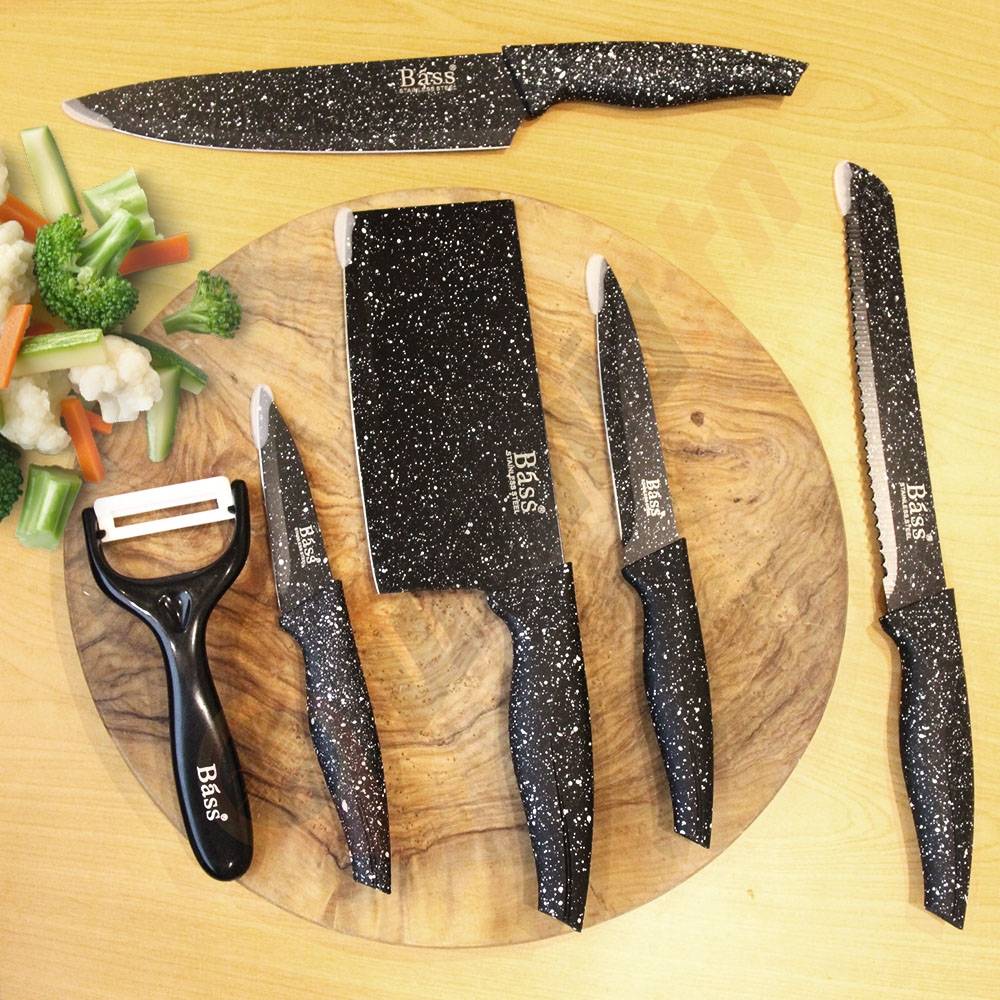 Kit Couteaux 6 Pièces Bass -Noir