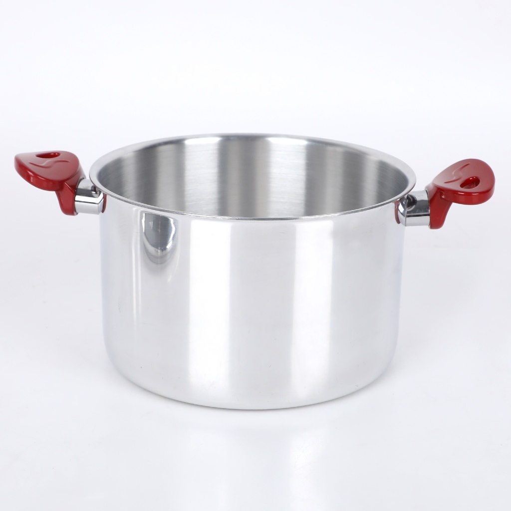 OUBOURSINA Couscoussier Aluminium 6 L 22 Cm avec Poignée PVC-Rouge