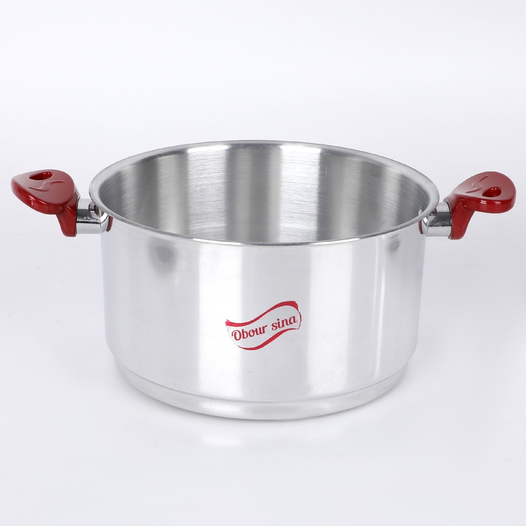 OUBOURSINA Couscoussier Aluminium 6 L 22 Cm avec Poignée PVC-Rouge