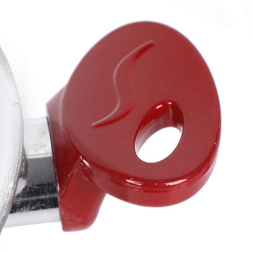 OUBOURSINA Couscoussier Aluminium 6 L 22 Cm avec Poignée PVC-Rouge