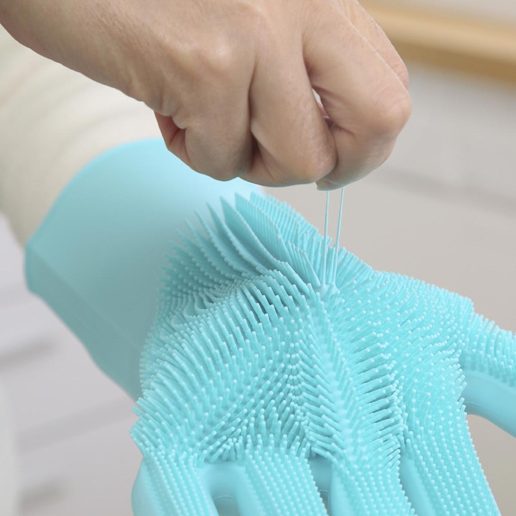 Paire Gants  de Lavage réutilisables en Silicone 