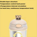 Thermos avec Motif Oreilles de Lapin et Sangle Bandoulière 420 ml Blanc