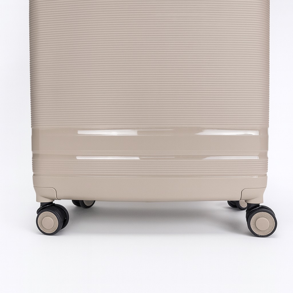 Série de 3 Valises en PP Incassable FENIX Beige Roues Amovibles 360°