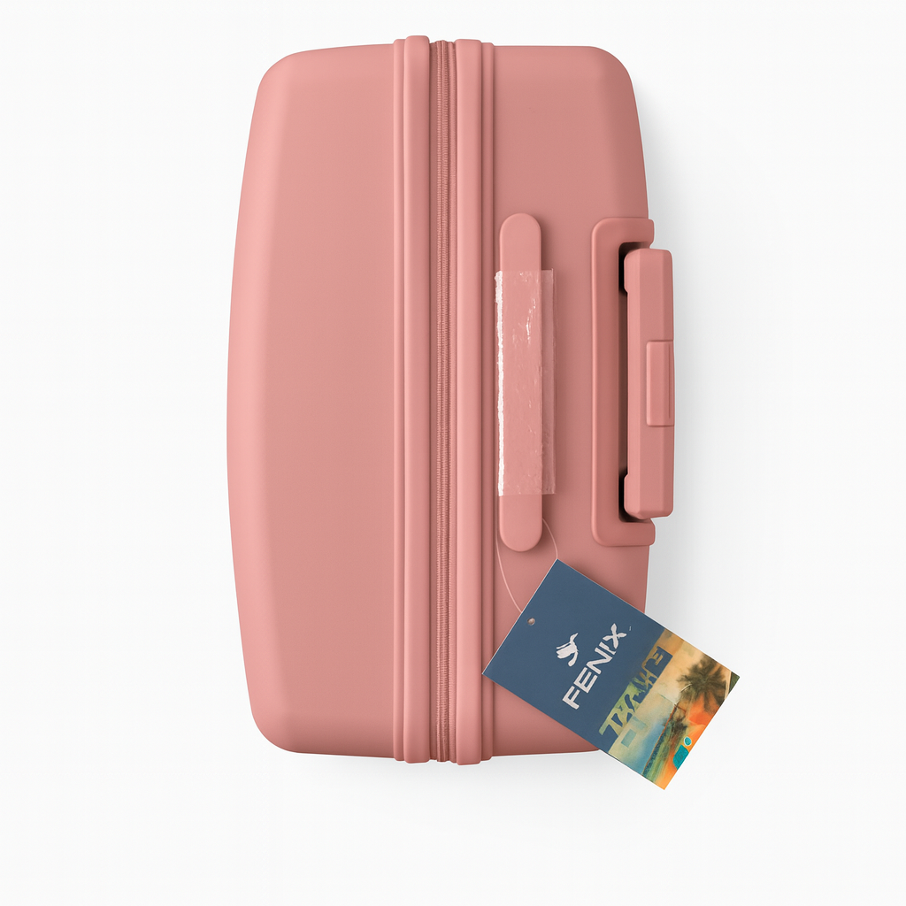 Série de 3 Valises en PP Incassable FENIX Rose Roues Amovibles 360°