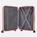 Série de 3 Valises en PP Incassable FENIX Rose Roues Amovibles 360°