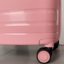 Série de 3 Valises en PP Incassable FENIX Rose Roues Amovibles 360°