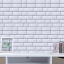 Panneau Mural 3D Adhésif Anti-Humidité – 77×70 cm – Blanc avec Bordure Grise