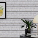 Panneau Mural 3D Adhésif Anti-Humidité – 77×70 cm – Blanc avec Bordure Grise