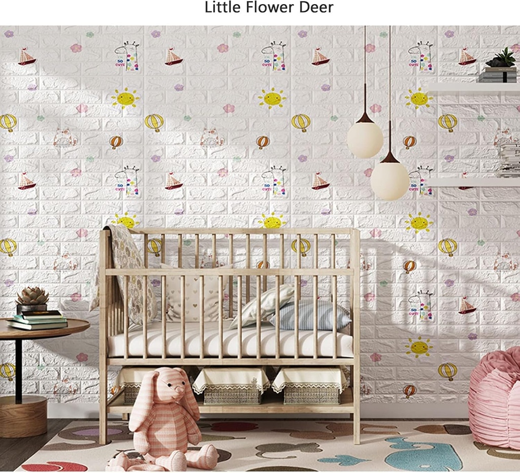 Panneau Mural 3D Adhésif Anti-Humidité – 77×70 cm – Motif Cute