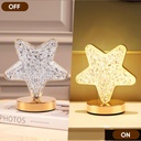 Lampe de Table Rechargeable Forme Étoile – Style Diamant Avec Tactile