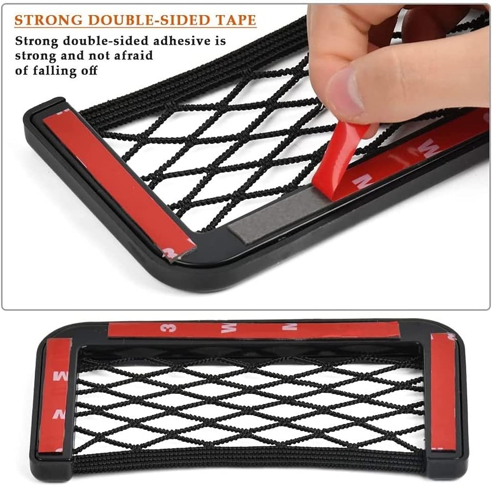 Pack de 2 Filets de Rangement Voiture  Universels et Autocollants