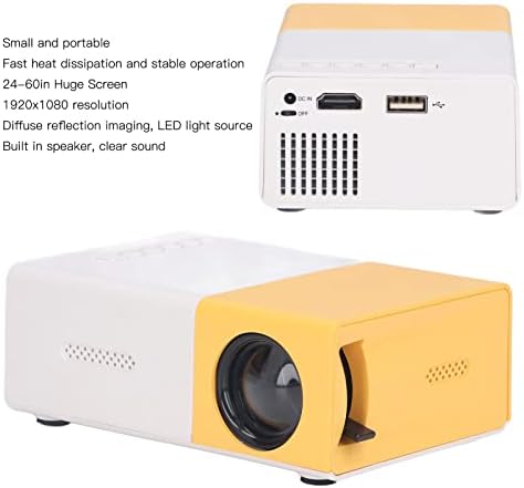 Mini Projecteur Portable LED – Vidéo Projecteur 1080P Support, Écran 24-60 Pouces 