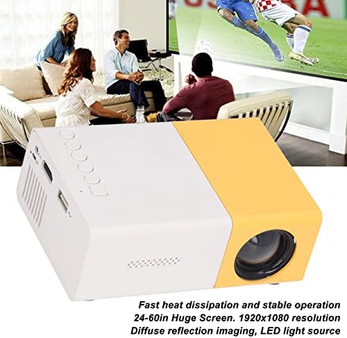 Mini Projecteur Portable LED – Vidéo Projecteur 1080P Support, Écran 24-60 Pouces 