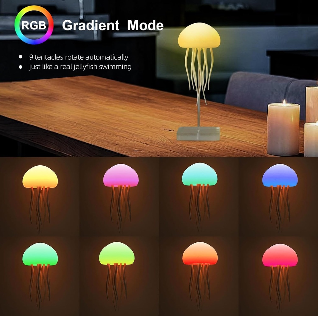 Veilleuse LED Méduse – Rechargeable Avec Pieds Dansants