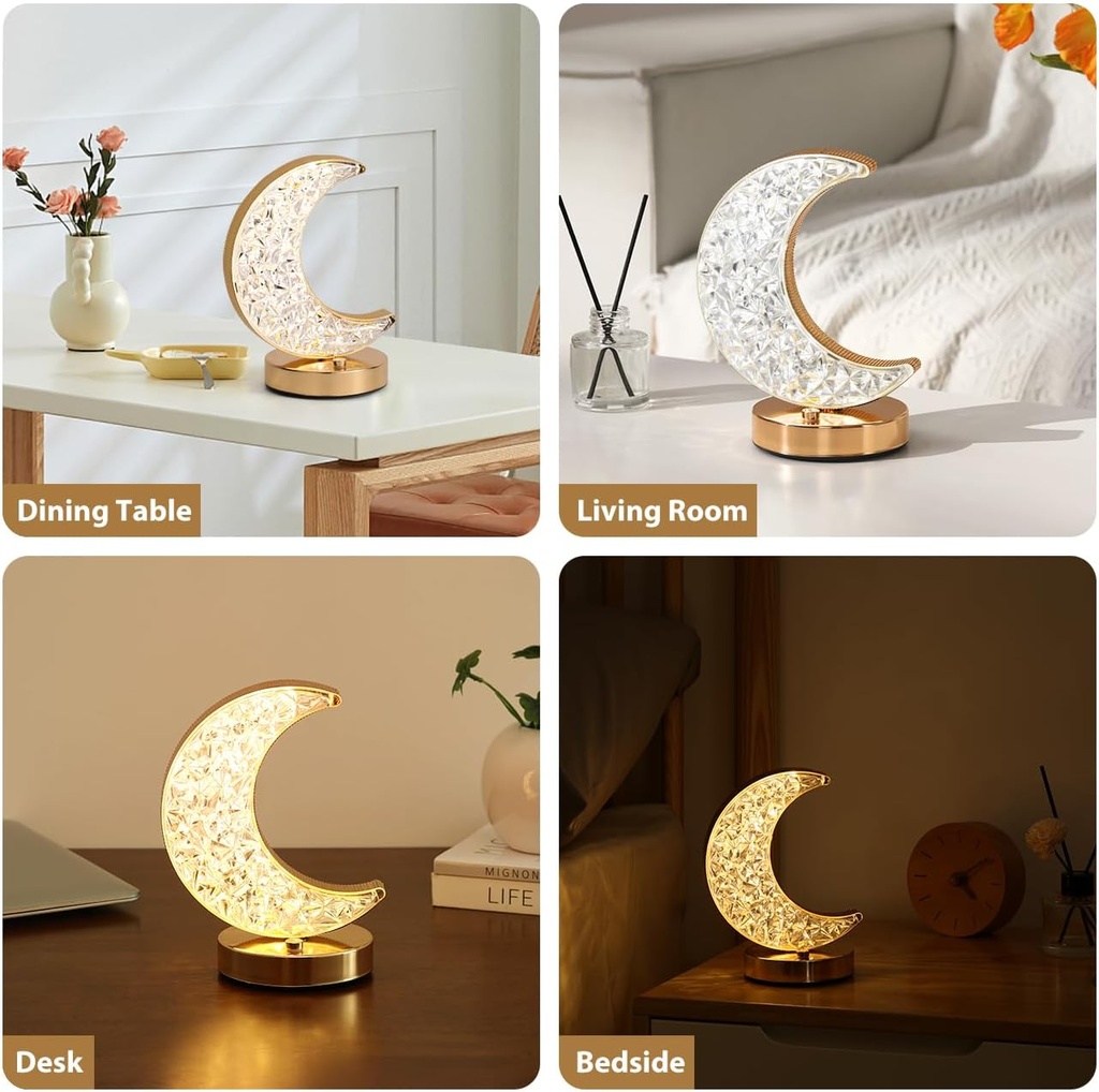 Lampe de Table Rechargeable Moderne – Style Diamant Tactile