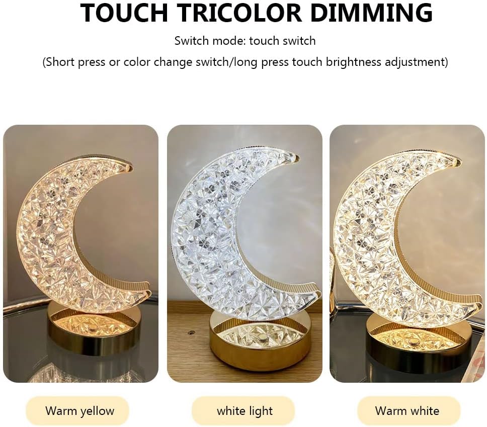 Lampe de Table Rechargeable Moderne – Style Diamant Tactile