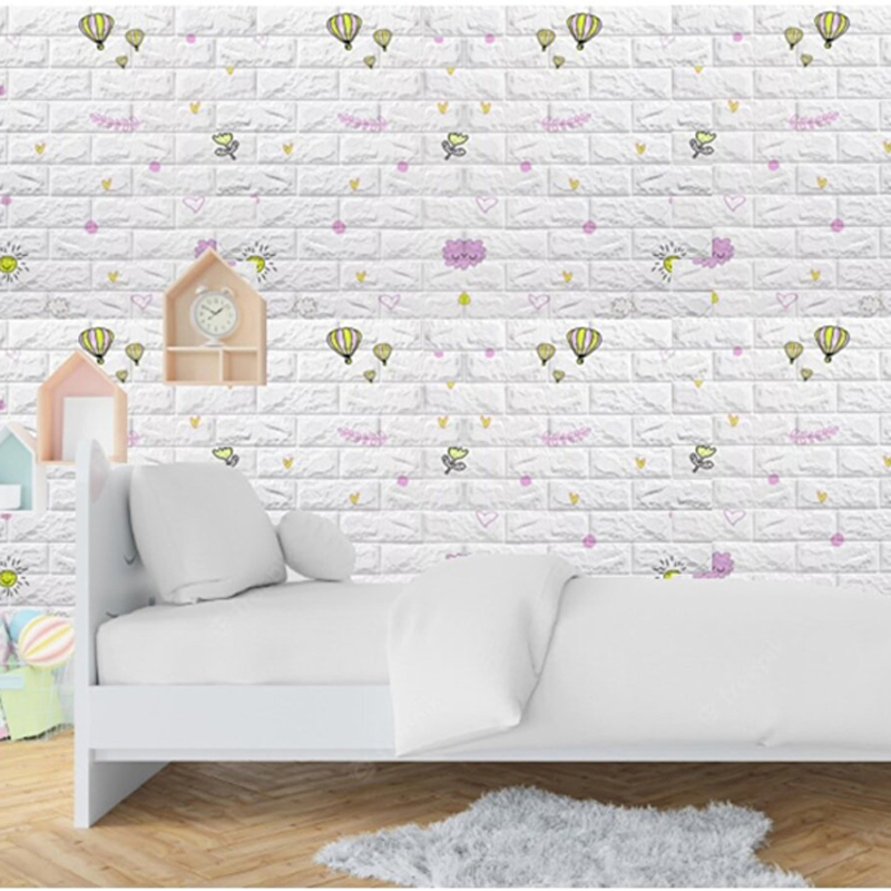 Panneau Mural Adhésif Anti-Humidité 3D 77*70 Cm Ballon