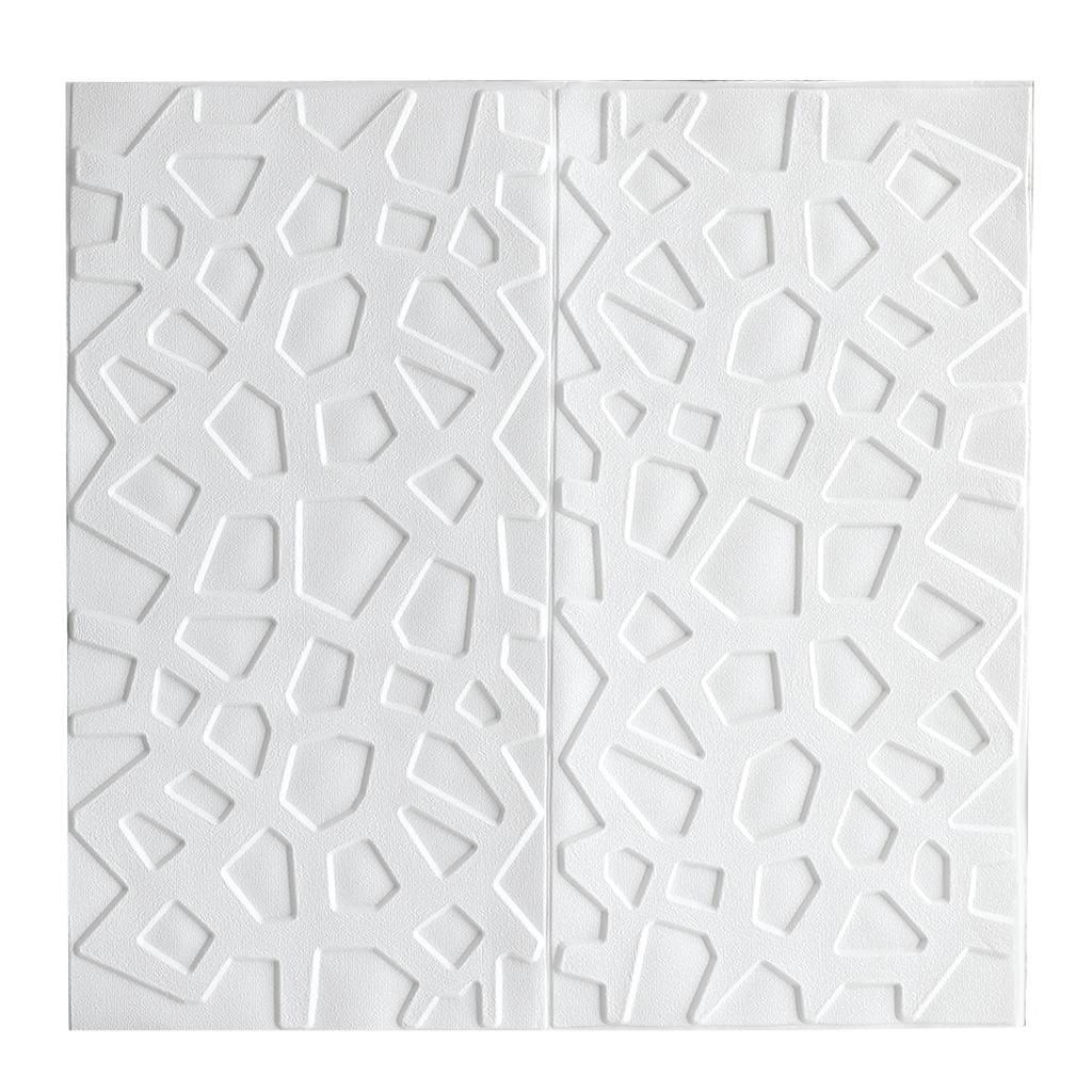 Panneau Mural Adhésif Anti-Humidité 3D 70*70 Cm Blanc