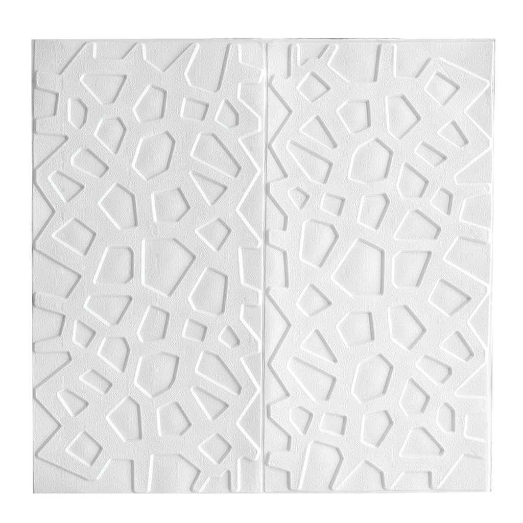 Pack De 10 Panneaux Muraux Adhésifs Anti-Humidité 3D 70*70 Cm Blanc
