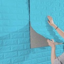 Panneau Mural Adhésive - Anti-Humidité 3D - 77 * 70 cm-Bleu ciel 