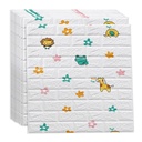 Pack De 10 Panneaux Muraux Adhésifs Anti-Humidité 3D 77*70 Cm Animals