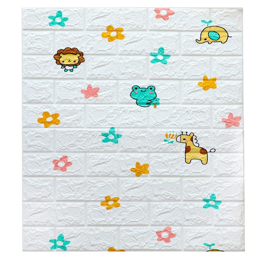 Pack De 10 Panneaux Muraux Adhésifs Anti-Humidité 3D 77*70 Cm Animals