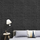 Panneau Mural Adhésif Noir Anti-Humidité 3D 77 x 70 cm