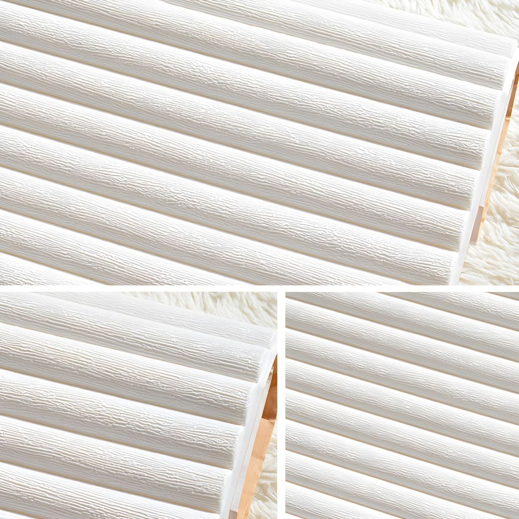 Pack de 10 Panneaux Muraux Adhésifs Blanc Anti-Humidité 3D 70 x 70 cm