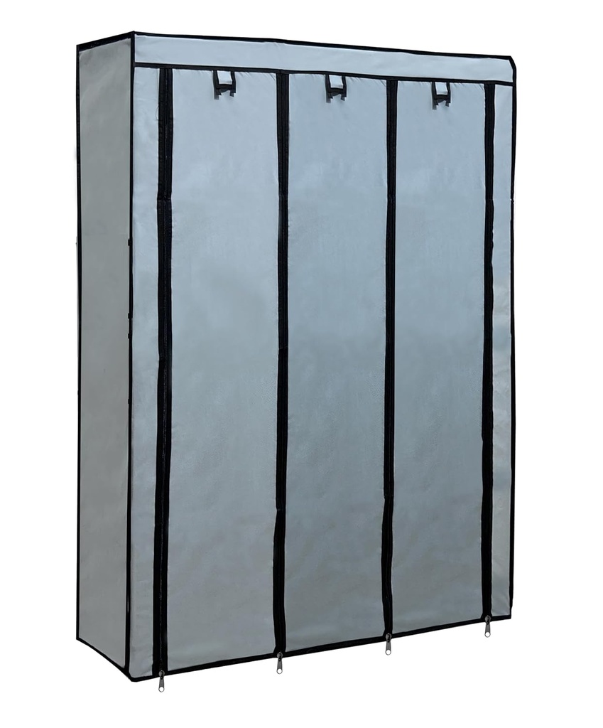 Armoire de Rangement Multifonctionnelle Avec Housse en Tissu Gris  170 x 130 x 45 cm 10 Compartiments
