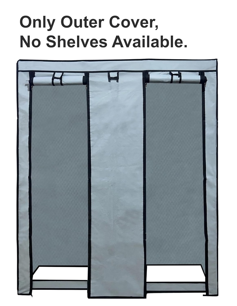 Armoire de Rangement Multifonctionnelle Avec Housse en Tissu Gris  170 x 130 x 45 cm 10 Compartiments