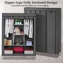 Armoire de Rangement Multifonctionnelle Avec Housse en Tissu Gris  170 x 130 x 45 cm 10 Compartiments