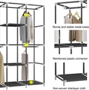 Armoire de Rangement Multifonctionnelle Avec Housse en Tissu Gris  170 x 130 x 45 cm 10 Compartiments