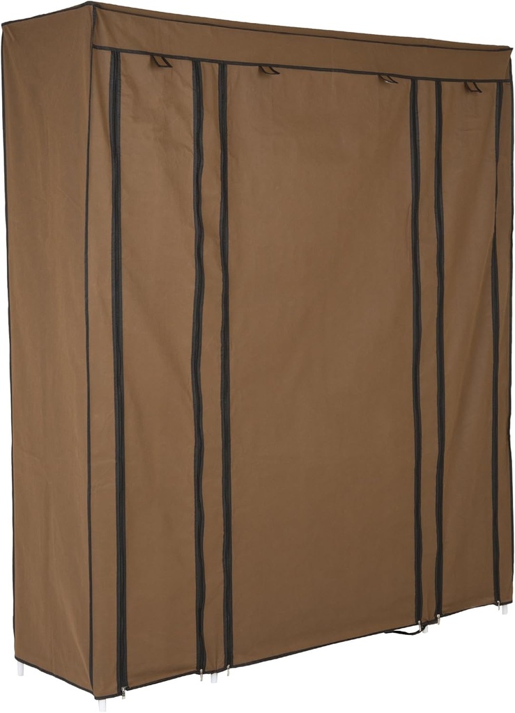 Armoire de Rangement Multifonctionnelle Avec Housse En Tissu Marron 170 x 130 x 45 cm 10 Compartiments