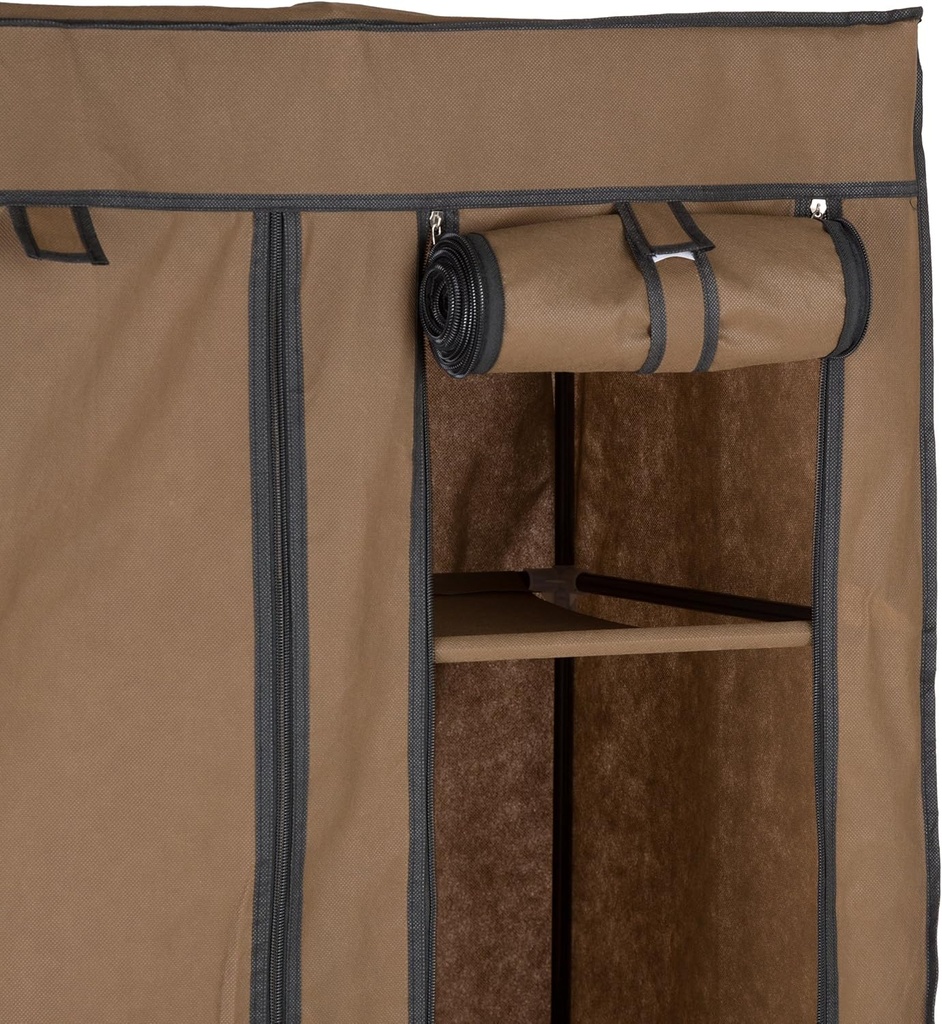 Armoire de Rangement Multifonctionnelle Avec Housse En Tissu Marron 170 x 130 x 45 cm 10 Compartiments