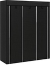 Armoire de Rangement Multifonctionnelle avec Housse en Tissu Noir 170 x 130 x 45 cm 10 Compartiments