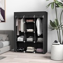 Armoire de Rangement Multifonctionnelle avec Housse en Tissu Noir 170 x 130 x 45 cm 10 Compartiments